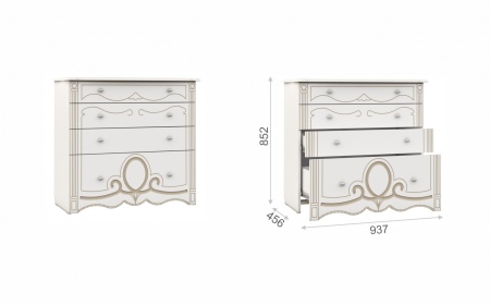 Спальный Гарнитур Барбара Белый/Патина Золото