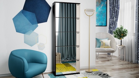 Тумба для Обуви Модерн тип 9 Венге Цаво/Дуб Молочный (Ш-600 мм x В-1656 мм x Г-230 мм)