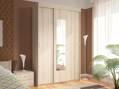 Шкаф-Купе Комфорт-9 (Ш-1300 × В-2000 × Г-520 мм)/Разные Цвета